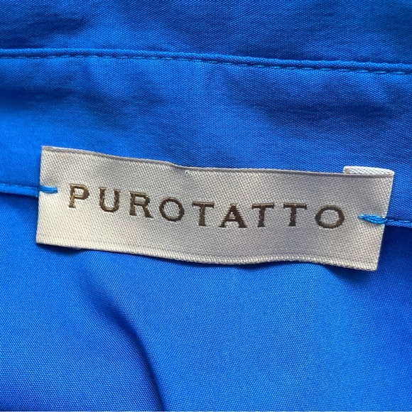 PUROTATTO Blue midi dress Italy  42 US 6 - Picture 4 of 12